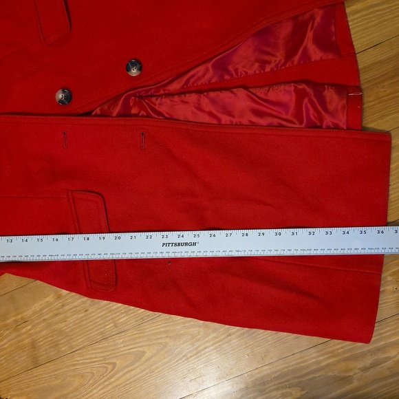 Talbots Bold Red Wool Trench Coat for Women Sz 10 - Picture 11 of 11